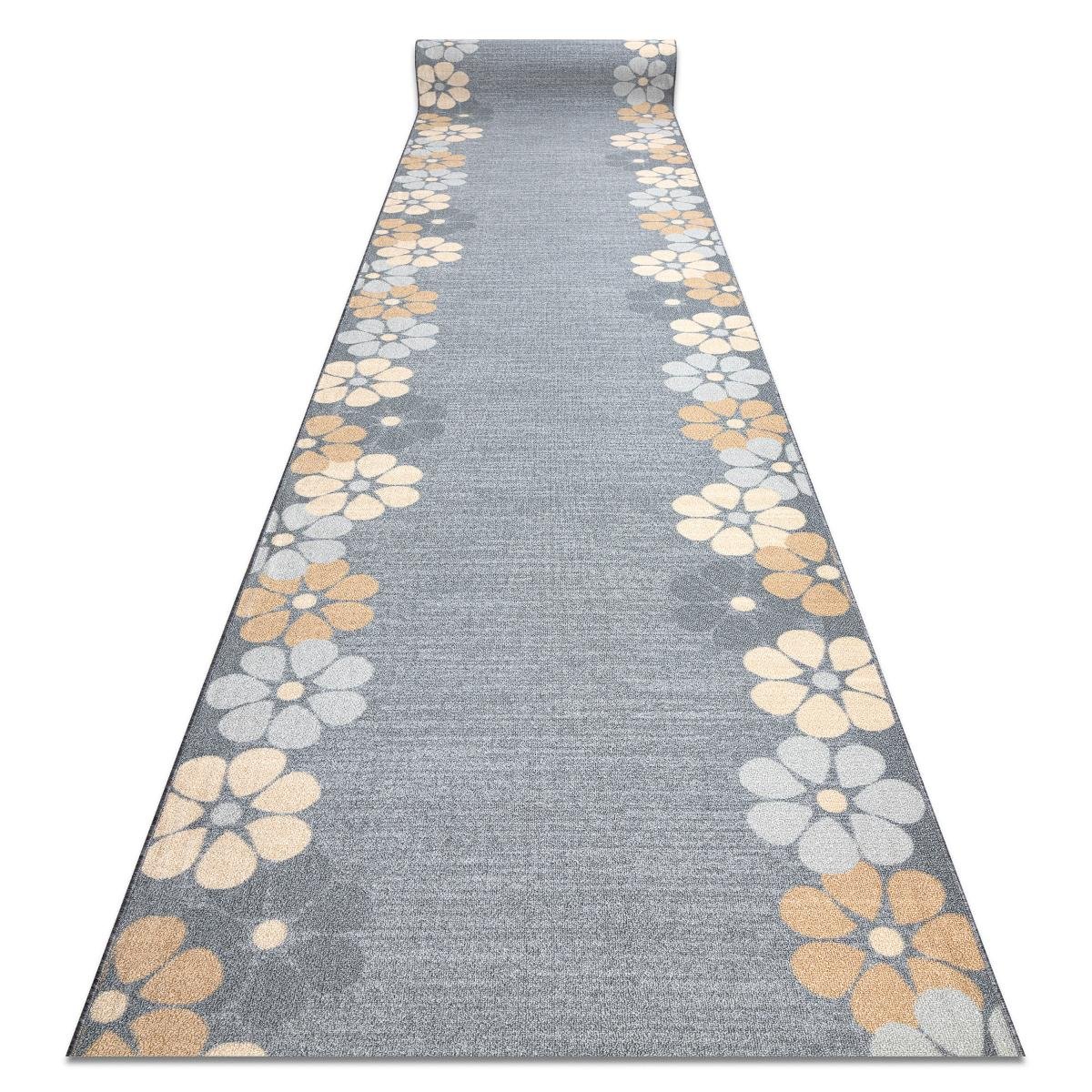 CHODNIK podgumowany MARGARETKA kwiatek, guma szary 100 cm, 100x550 cm