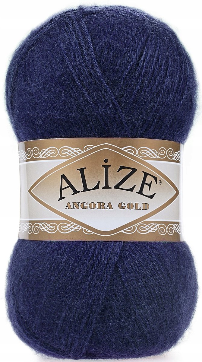 Alize, włóczka Angora Gold 58, granatowy