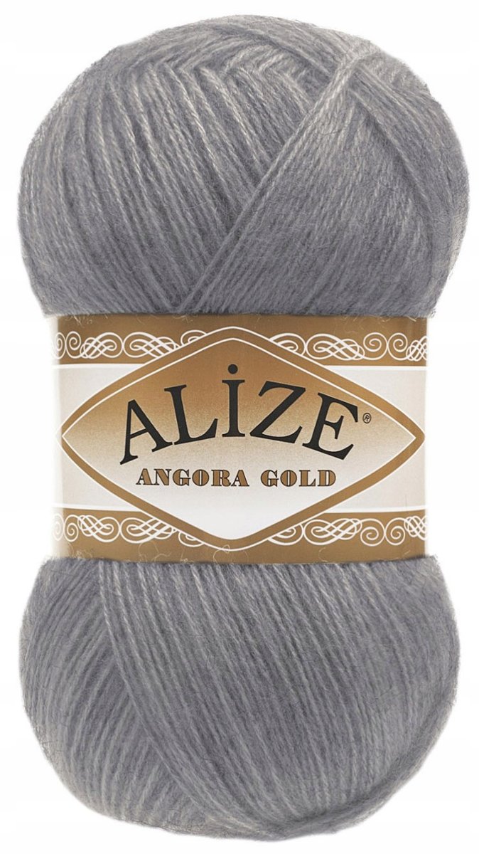Alize, włóczka Angora Gold 87, popielaty