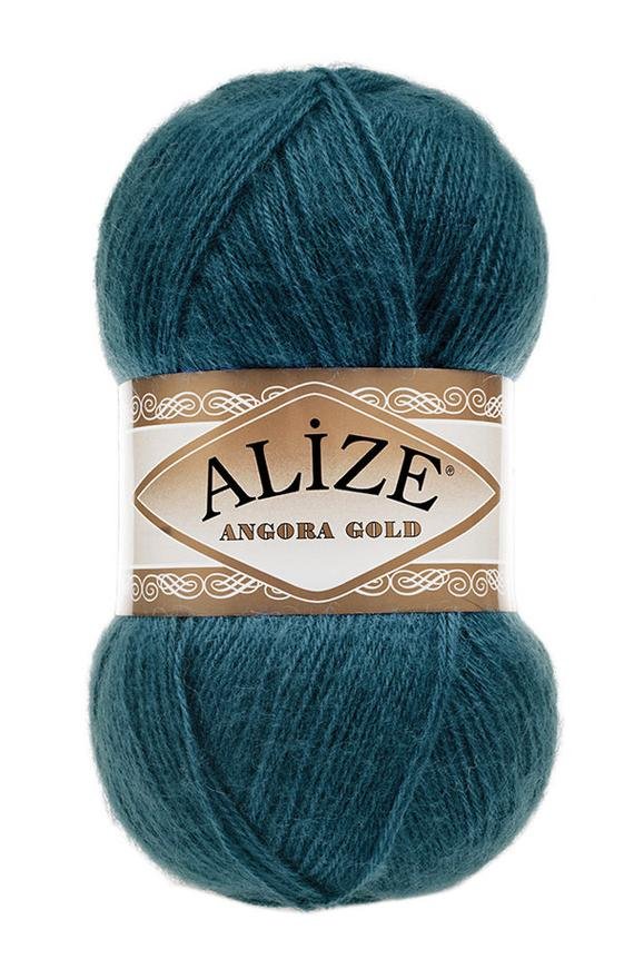 Alize, włóczka Angora Gold 164, ciemny turkusowy