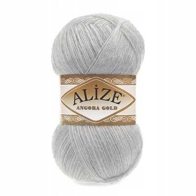 Alize, włóczka Angora Gold 21, jasny popiel