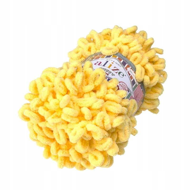 Alize, włóczka dziecięca Puffy Fine 113, żółty
