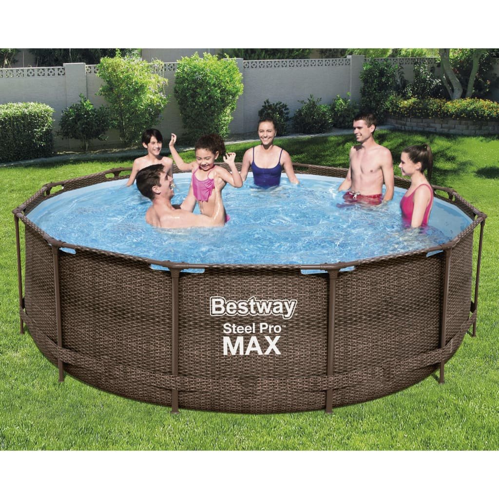 vidaXL Bestway Basen ogrodowy Steel Pro MAX Deluxe Series, okrągły 366x100 cm