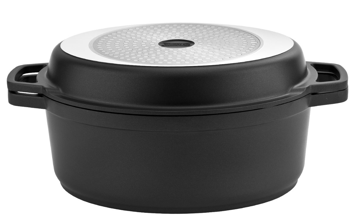 Garnek z patelnią grillową 6,4l