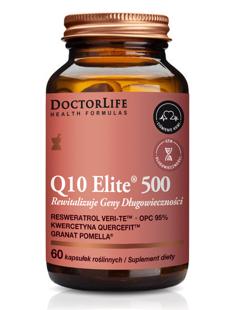 Doctor Life Q10 Elite 500 suplement diety rewitalizujący geny długowieczności 60 kapsułek