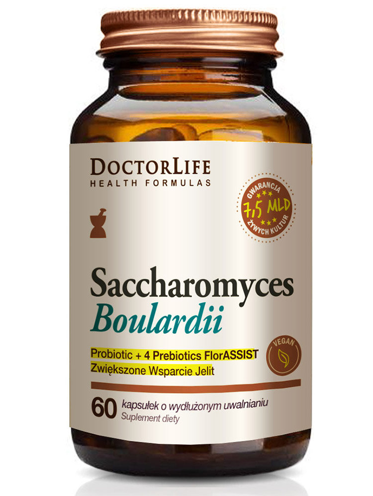 Doctor Life Saccharomyces Boulardii suplement diety wspierający jelita 60 kapsułek