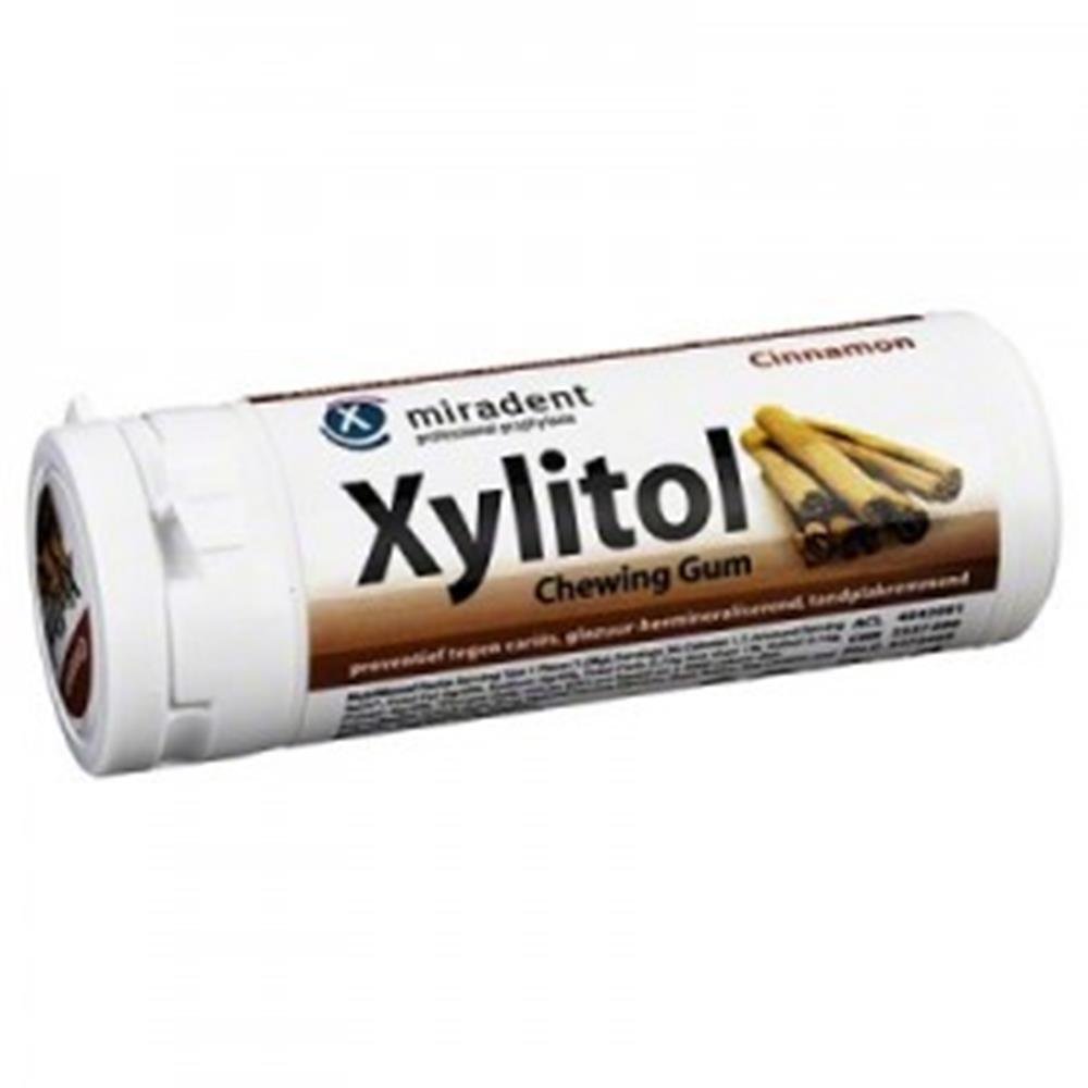 MIRADENT Xylitol guma do żucia antypróchnicowa smak cynamonowy 30 sztuk