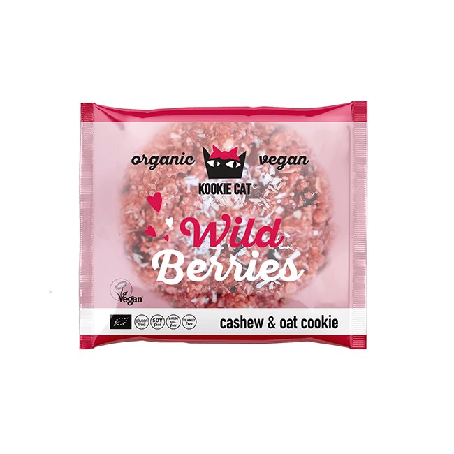 Kookie Cat ciastko wegańskie z jagodami i białą czekoladą 50g BIO