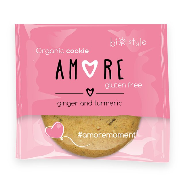 Amore ciastka bezglutenowe z imbirem i kurkumą  38g BIO