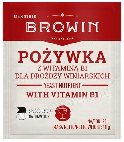 Browin Pożywka do drożdży winiarskich z witaminą B1 10g, marki po-B
