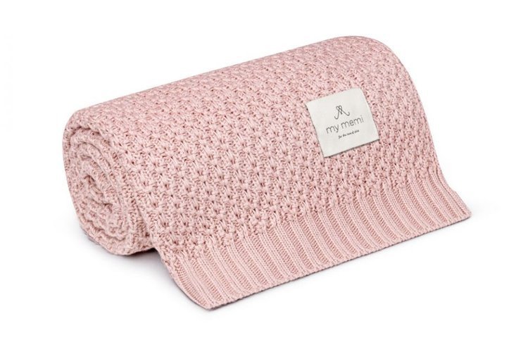 MEMI Bambusowy kocyk powder pink 80x100 - chain 63599-uniw