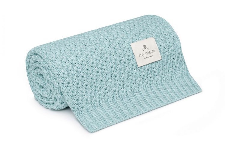 MEMI Bambusowy kocyk vintage mint 80x100 - chain 63601-uniw