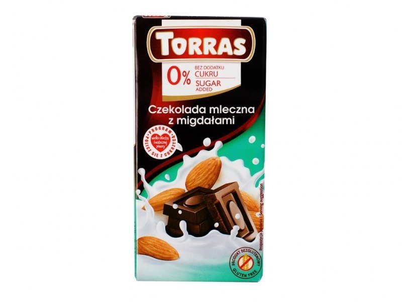 Torras Czekolada mleczna z migdałami 75g -