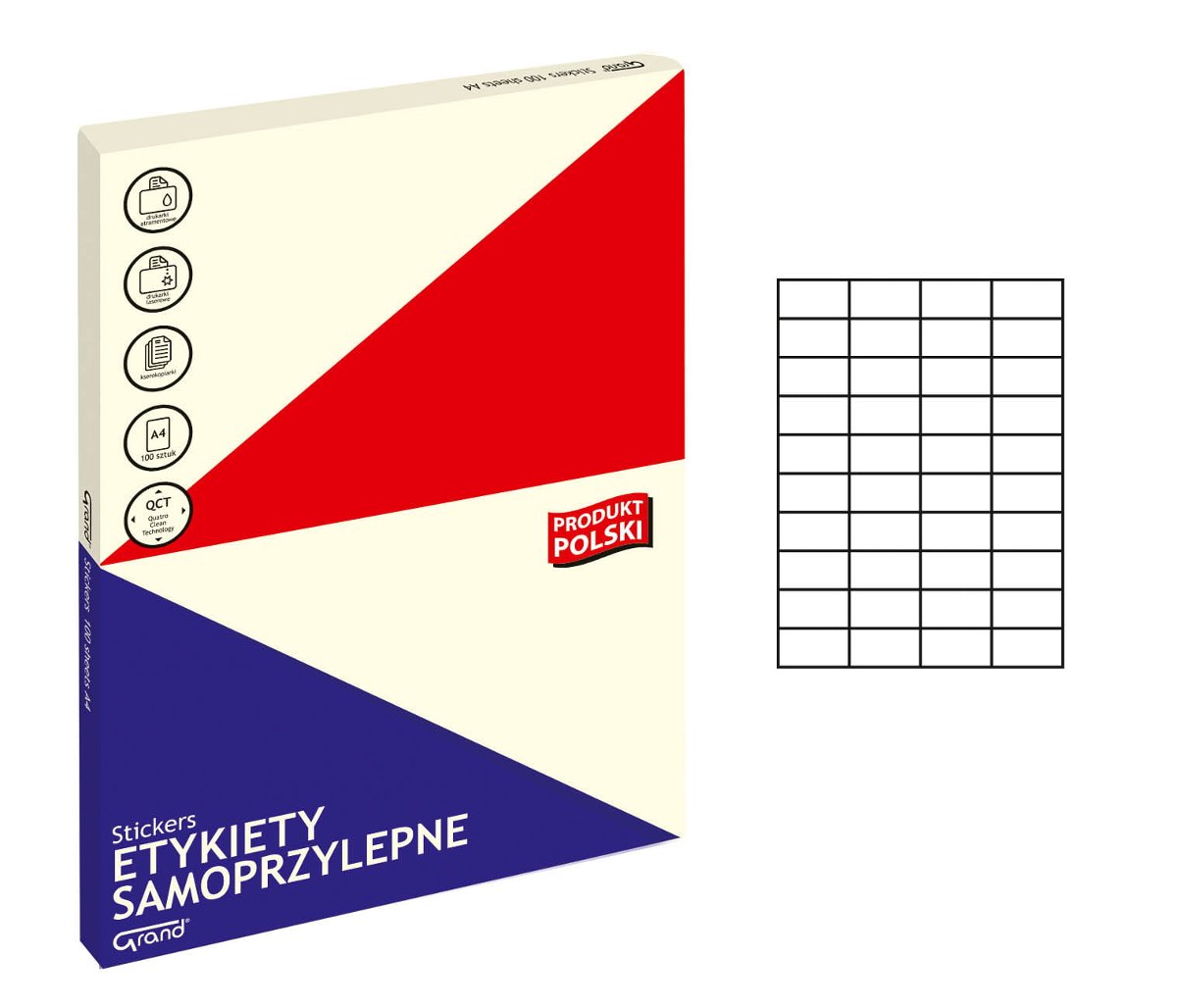 Papier Etykieta Samoprzylepna A4 52,5X29,6 40 100a