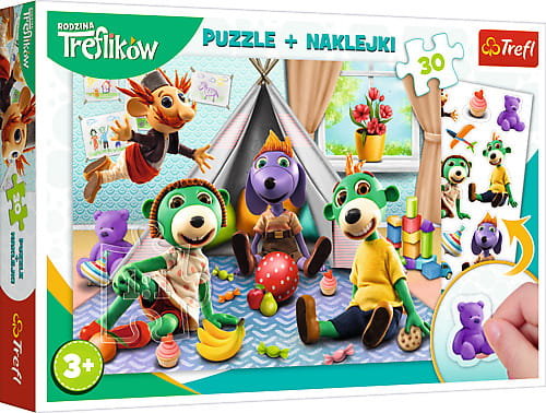 Trefl Puzzle 30el 90989 Rodzina Treflikow Naklej