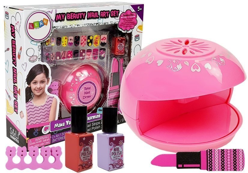 Import LEANToys Zestaw Do Robienia Paznokci Lakier Suszarka Naklejki Różne Wzory 8310