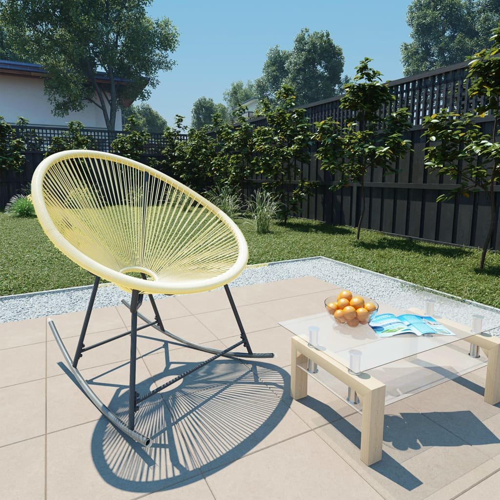 vidaXL Bujane krzesło ogrodowe rattan PE beżowe 313140