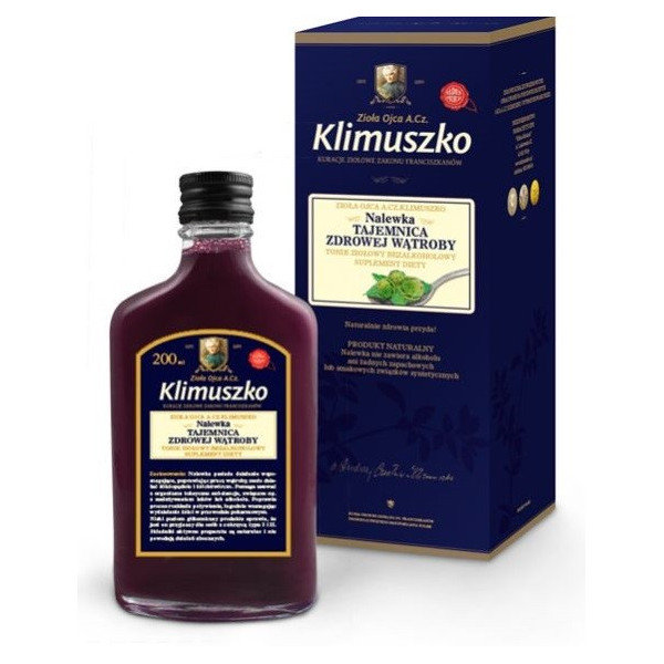 ZIOŁA OJCA KLIMUSZKO KLIMUSZKO NALEWKA WSPIERAJĄCA  PRACĘ WĄTROBY 200ML