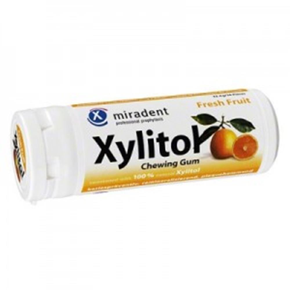 MIRADENT Xylitol guma do żucia antypróchnicowa smak owoce cytrusowe 30 sztuk