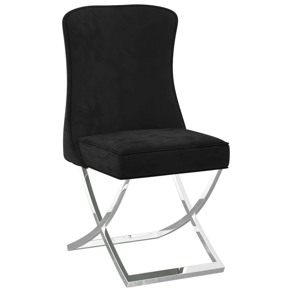 vidaXL Lumarko Krzesło stołowe, czarne, 53x52x98 cm, obite aksamitem 288586