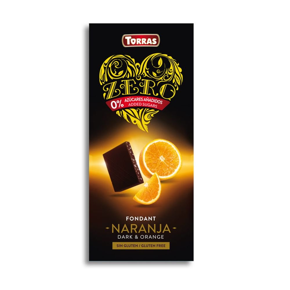 Czekolada Gorzka z Pomarańczą bezglutenowa bez dodatku cukru 125g - Torras