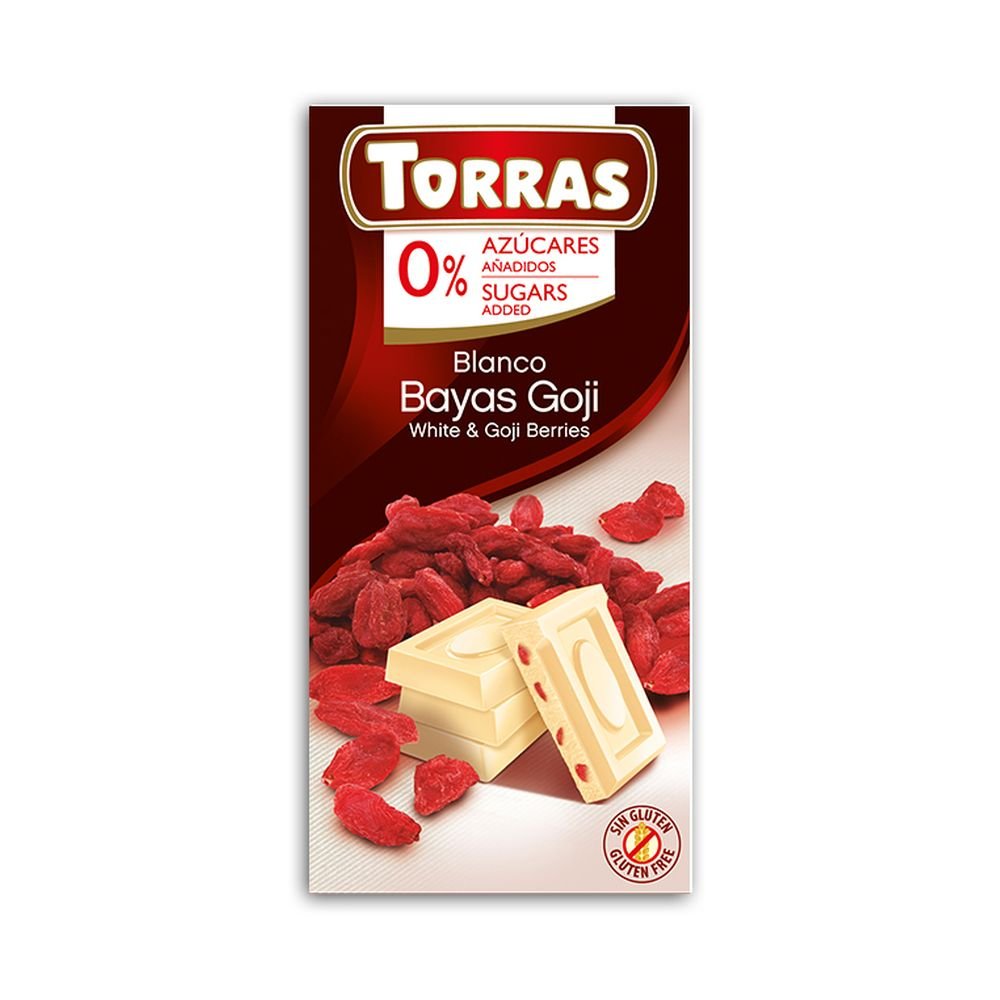 Torras Czekolada biała z jagodami Goji 75g