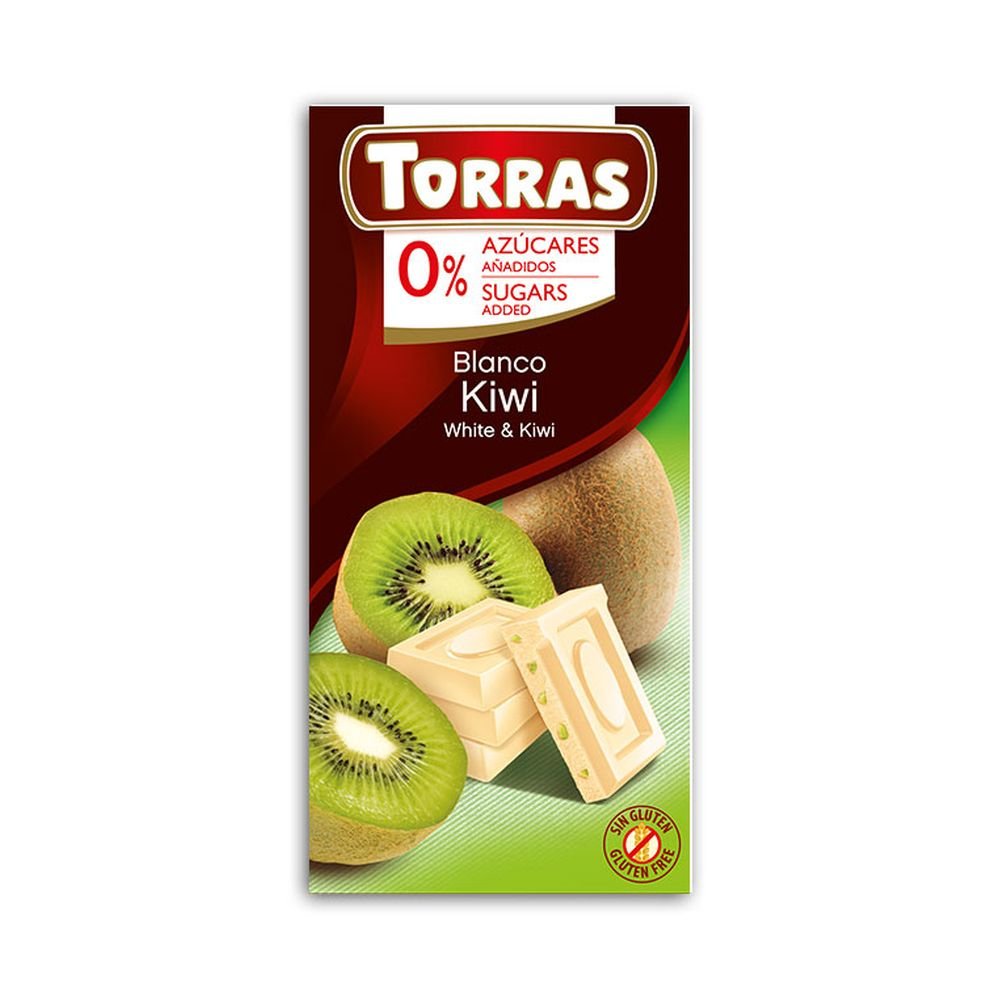 Torras Czekolada biała z kiwi 75g -