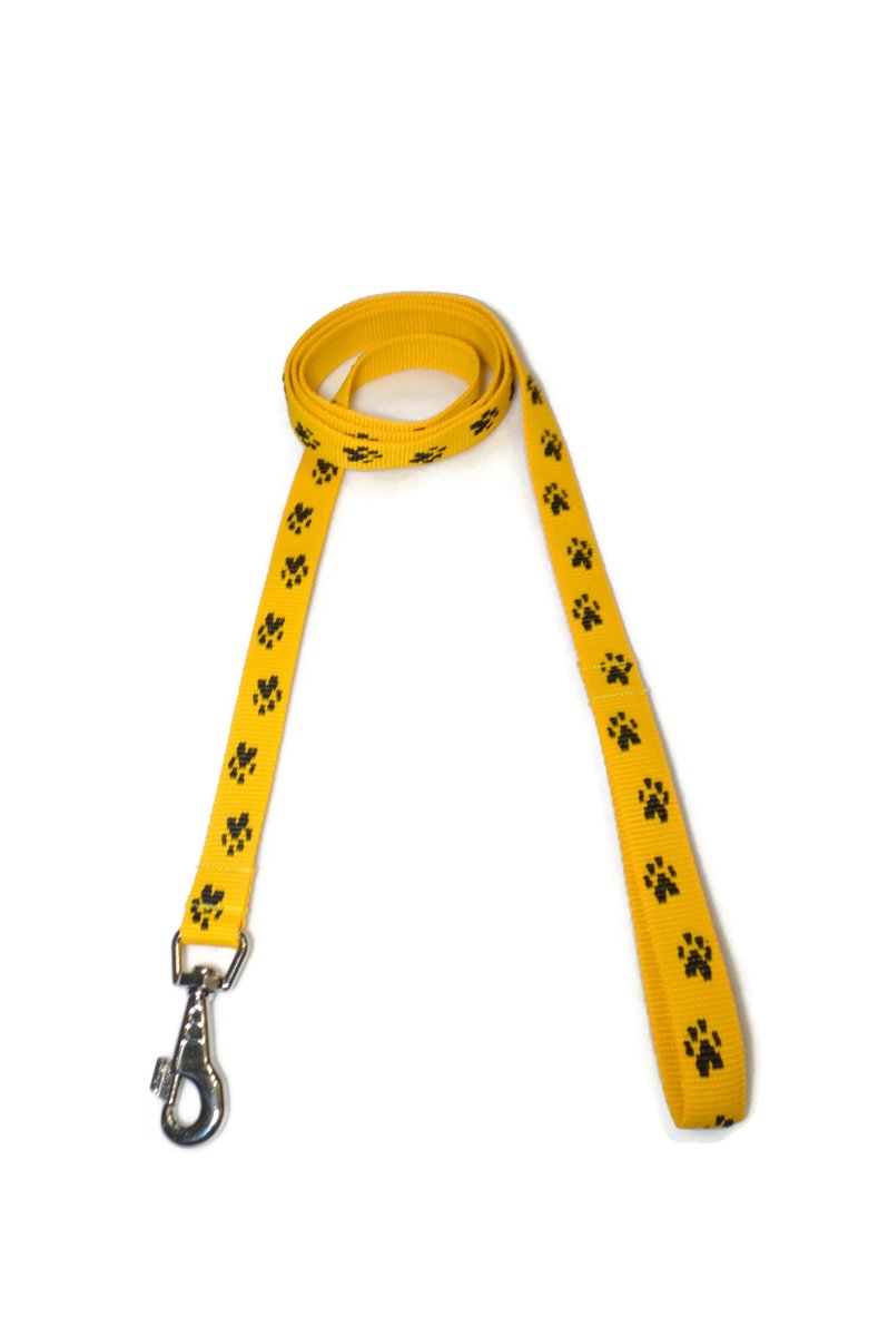 Smycz ALIZOO A-169 łapki, 25 mm x 180 cm żółta
