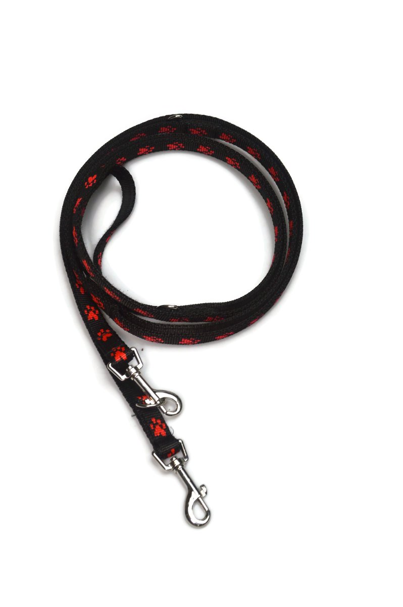 Smycz podwójna ALIZOO A-253 łapki, 20 mm x 330 cm żółta