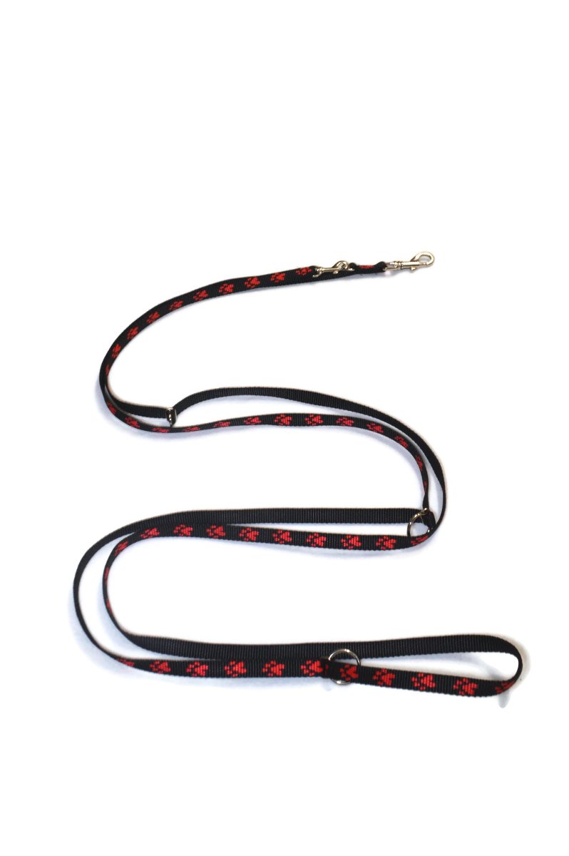 Smycz ALIZOO A-174 łapki, 15 mm x 330 cm czarna