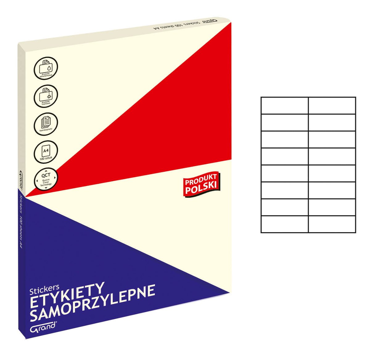 Papier Etykieta Samoprzylepna A4 105x37 16 100a