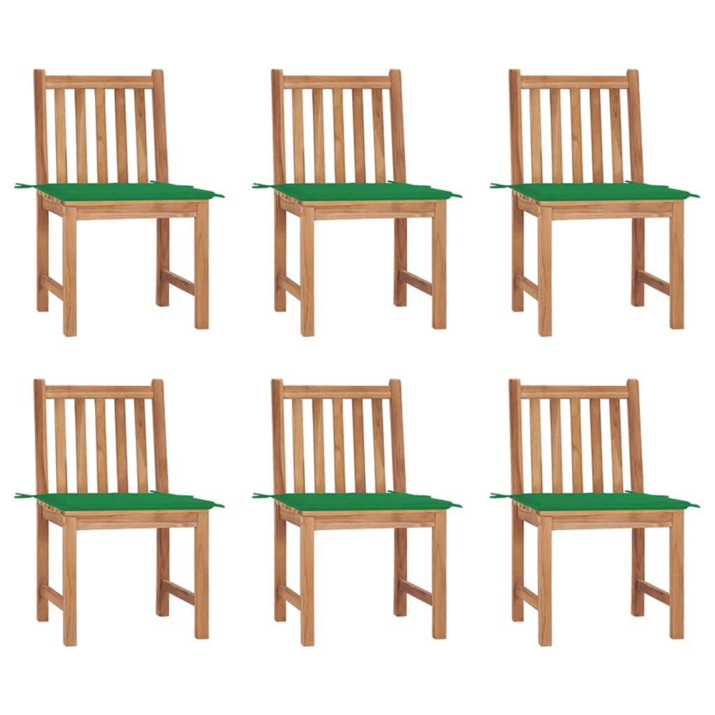 vidaXL Lumarko Krzesła ogrodowe z poduszkami, 6 szt., lite drewno tekowe! 3073120