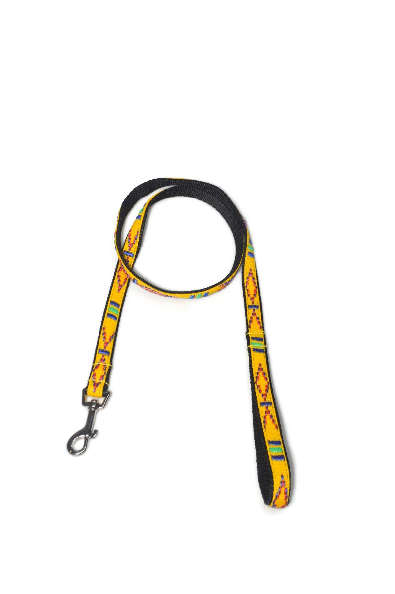 Smycz podwójna indiańska ALIZOO A-228, 20 mm x 130 cm żółta