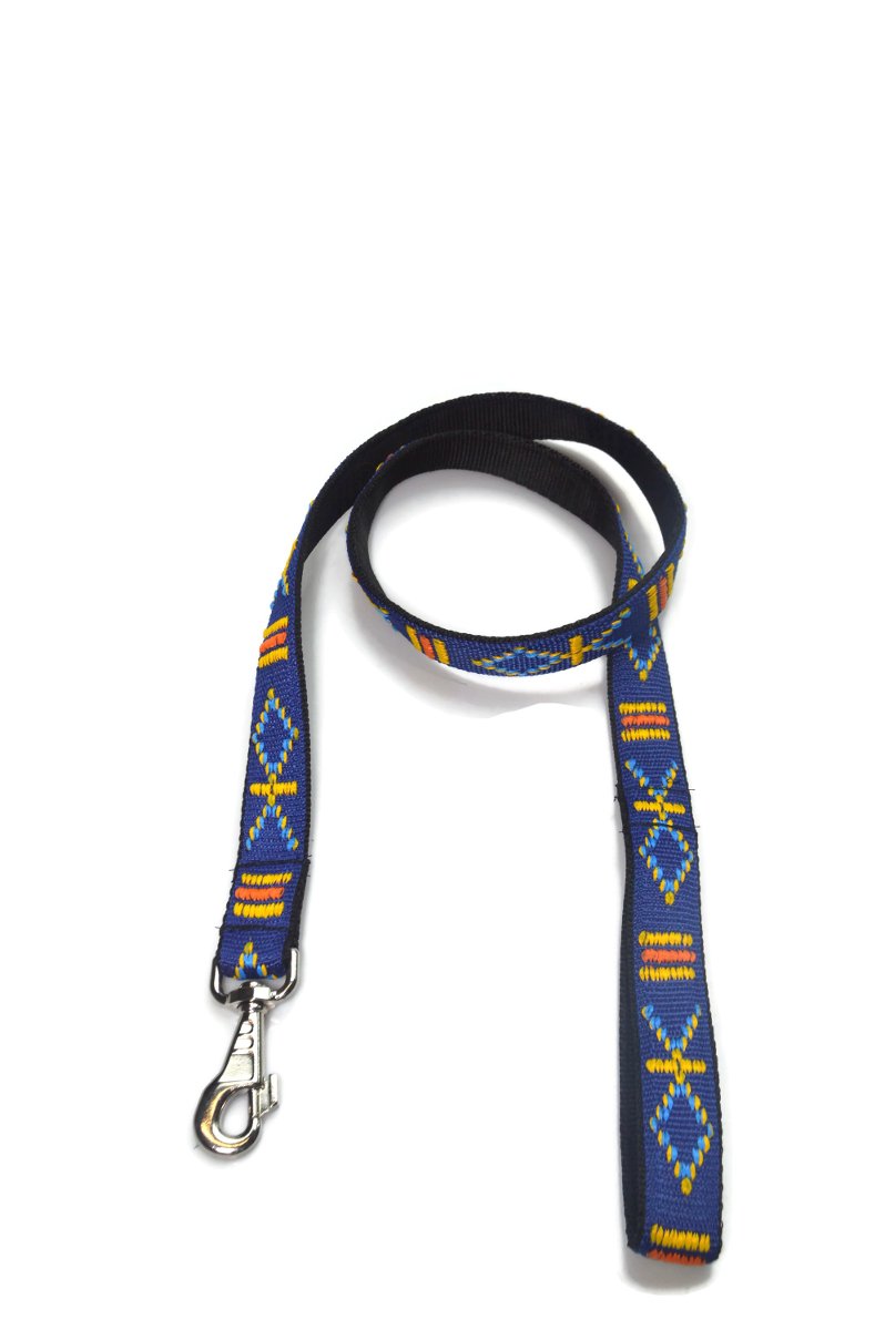 Smycz podwójna indiańska ALIZOO A-230, 30 mm x 130 cm niebieska