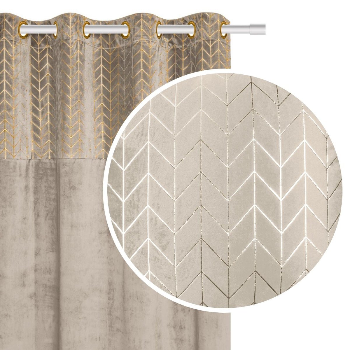 Zasłona 140 x 250 Dekoracyjna Velvet Nord Beżowy