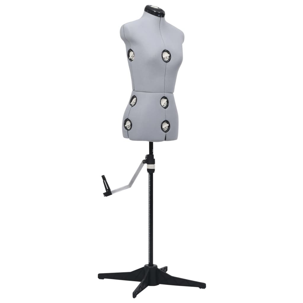 vidaXL Manekin krawiecki damski, regulowany, szary, S, rozmiar 33-40