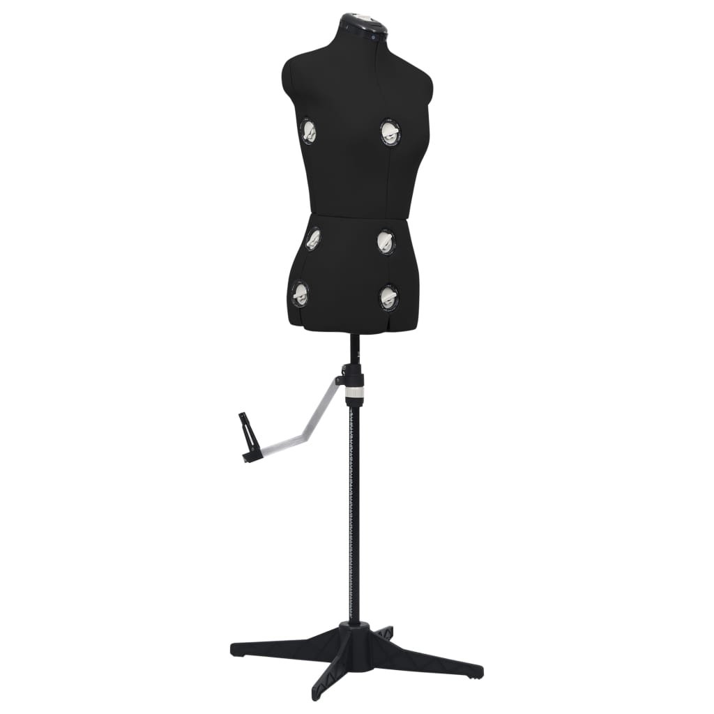 vidaXL Manekin krawiecki damski, regulowany, czarny, S, rozmiar 33-40