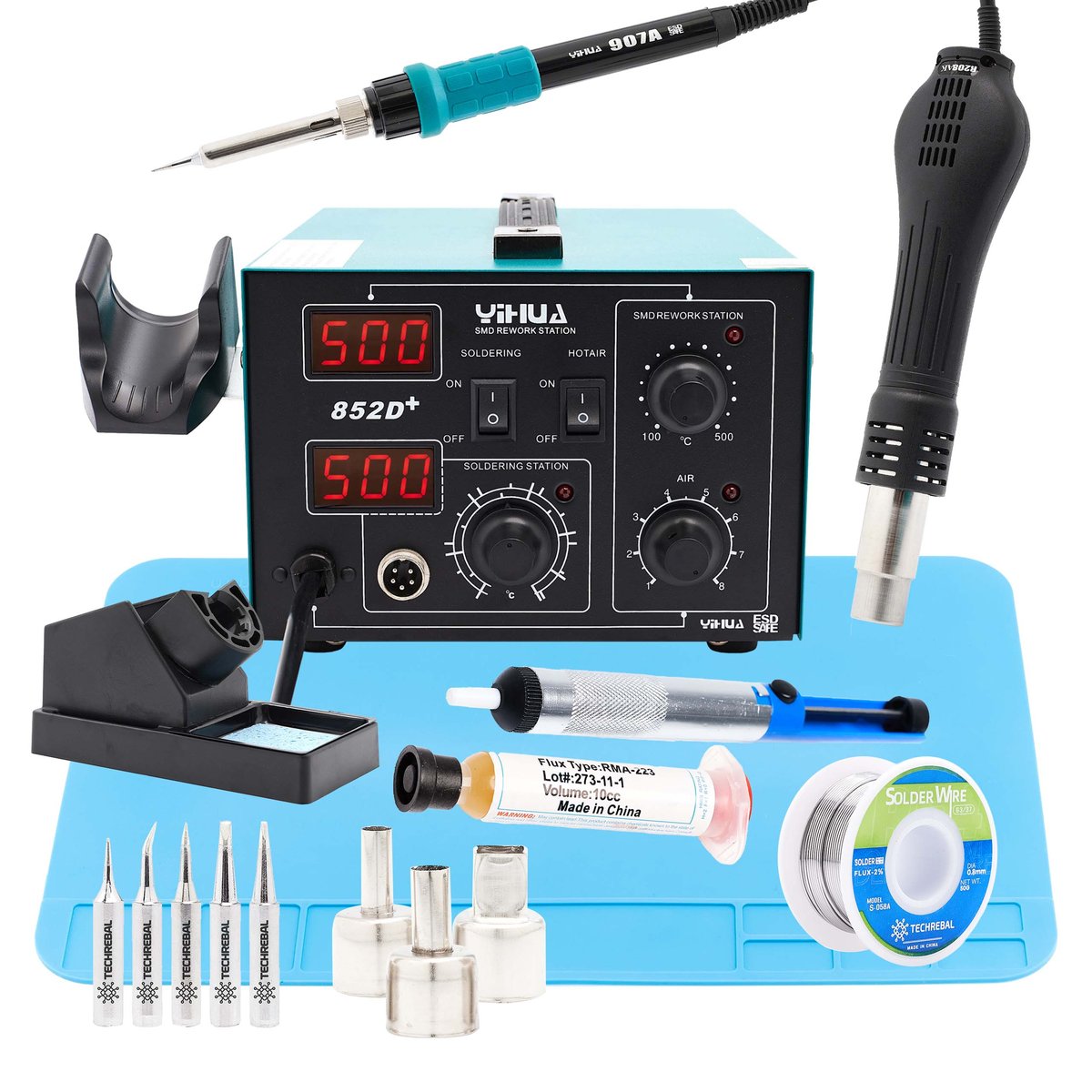 Yihua Stacja 2w1 852D+ +KIT23 ZESTAW-882A-78352
