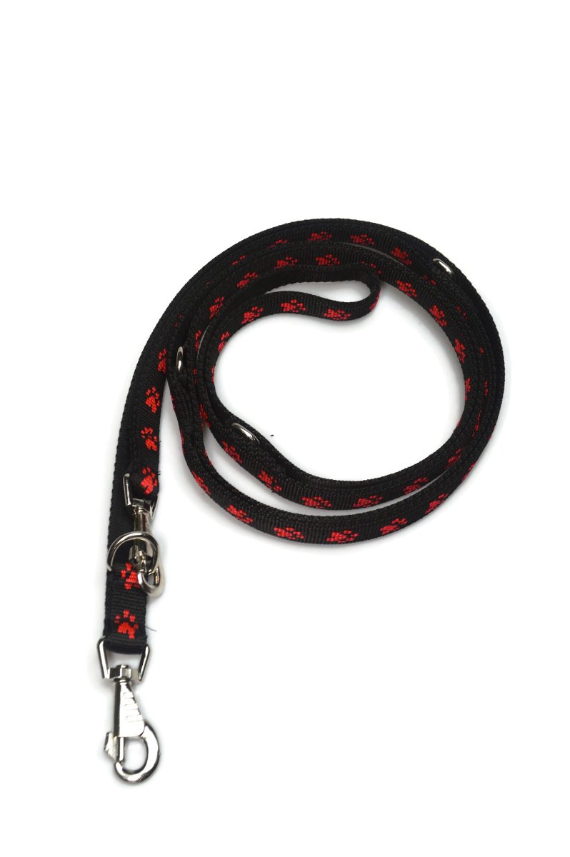 Smycz podwójna ALIZOO A-254 łapki, 25 mm x 330 cm żółta