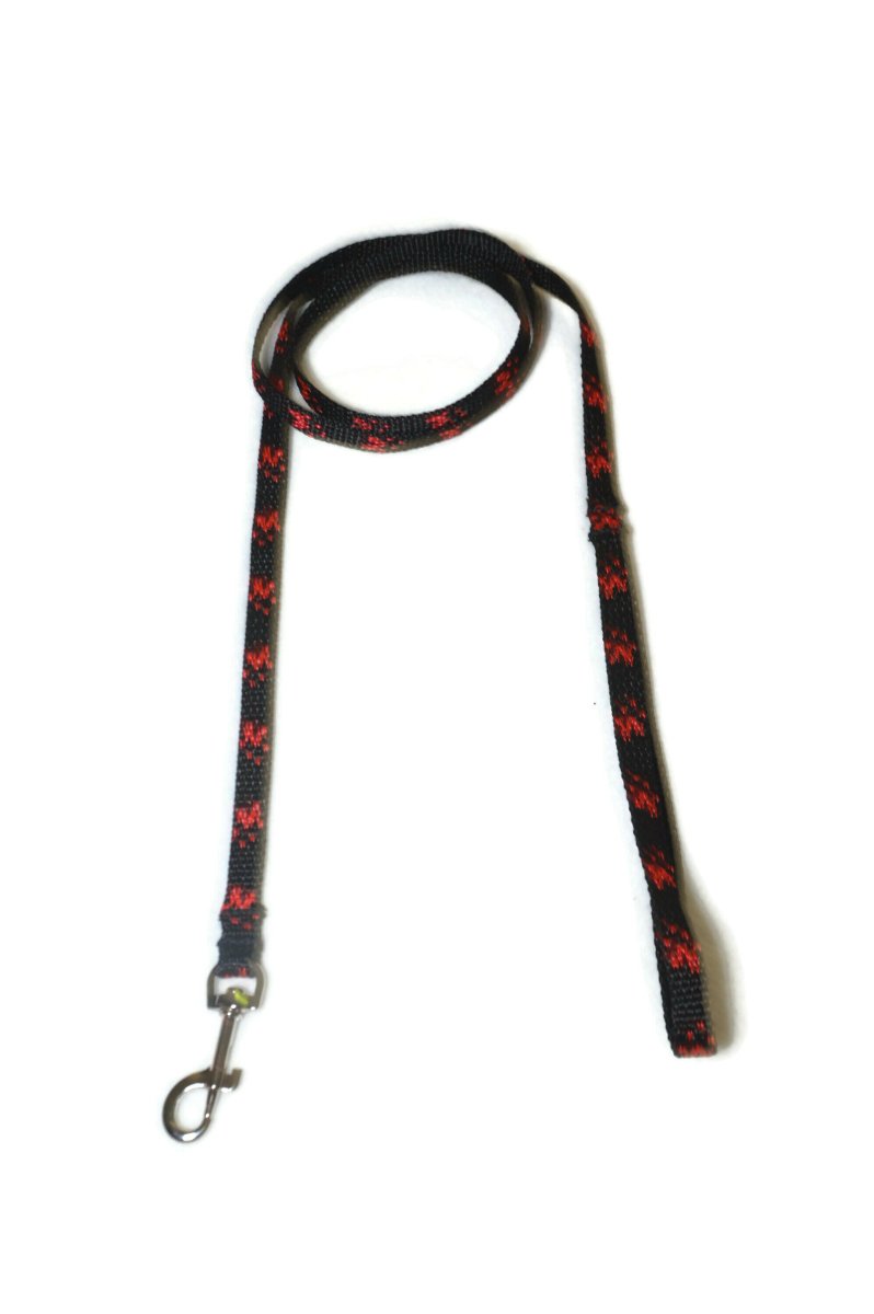 Smycz ALIZOO A-162 łapki, 10 mm x 130 cm czarna