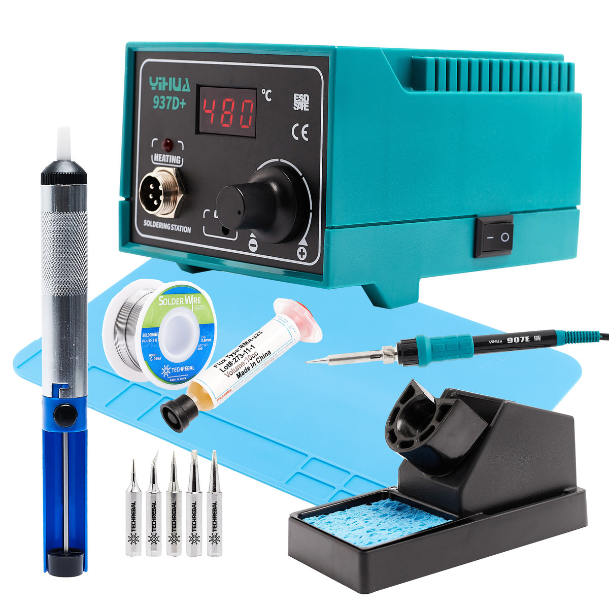 Stacja Lutownicza 937D+ Trzecia Ręka Cyna Mata