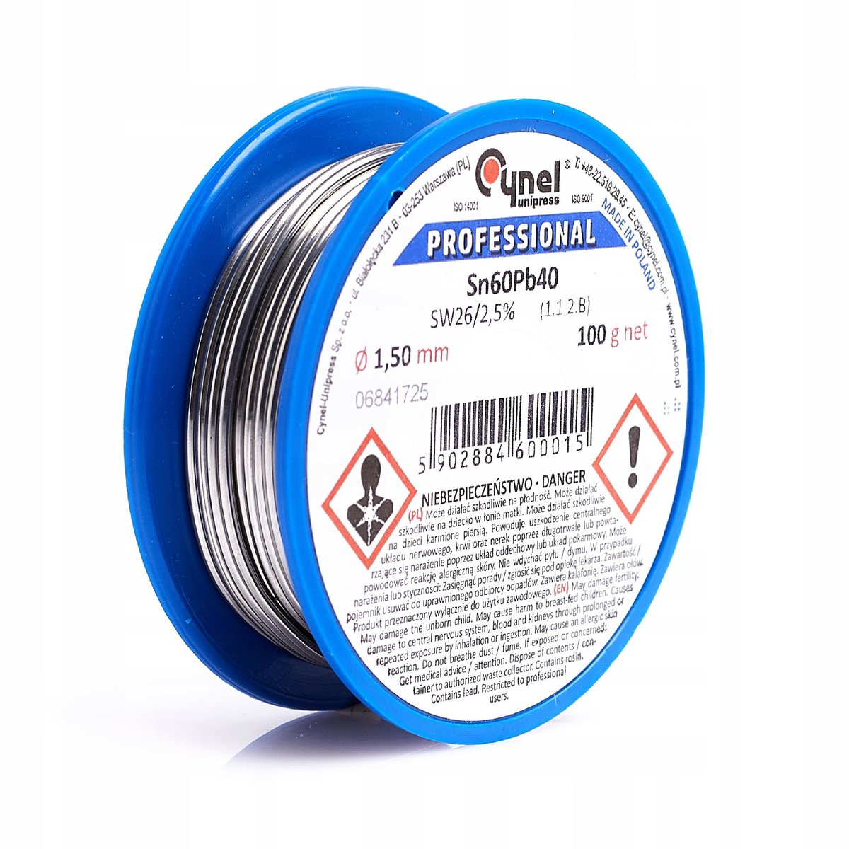 Cyna Z Topnikiem 1,50Mm 100G Cynel Spoiwo Sn60Pb40