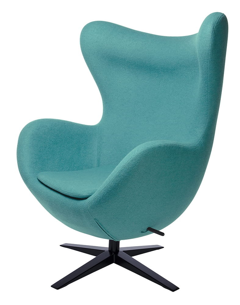 King Home Fotel EGG SZEROKI BLACK turkusowy.12 - wełna, podstawa czarna HE-066.GBLUE.12.B