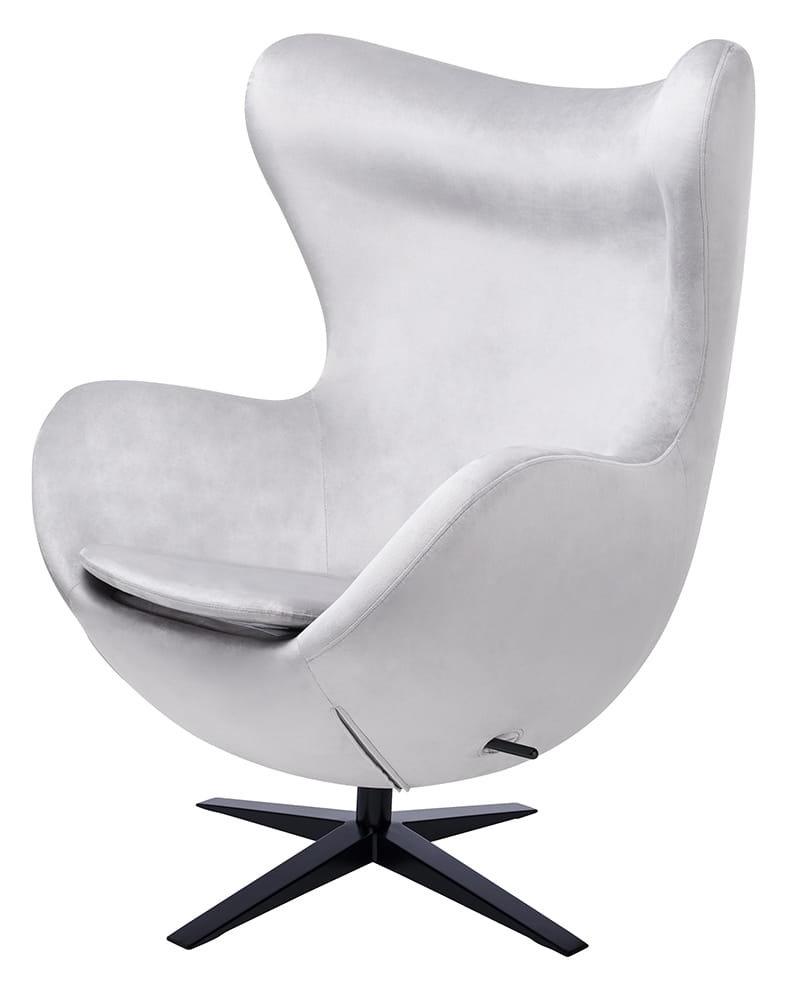 MeblujDom Fotel EGG SZEROKI VELVET BLACK Szary jasny HE-066.HM8.37.B
