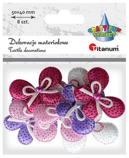 Titanum Ozdoba materiałowa Kokardki mix 8szt