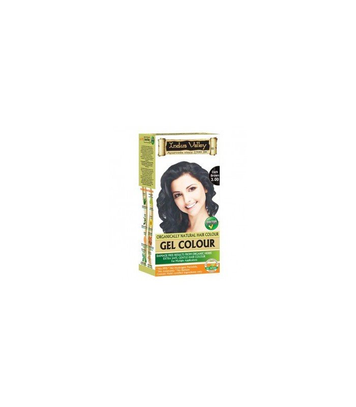 Żelowa farba do włosów, naturalna, 100% pokrycia, BEZ PPD, halal, ciemny brąz, CERTYFIKAT Bio-Natural, Indus Valley