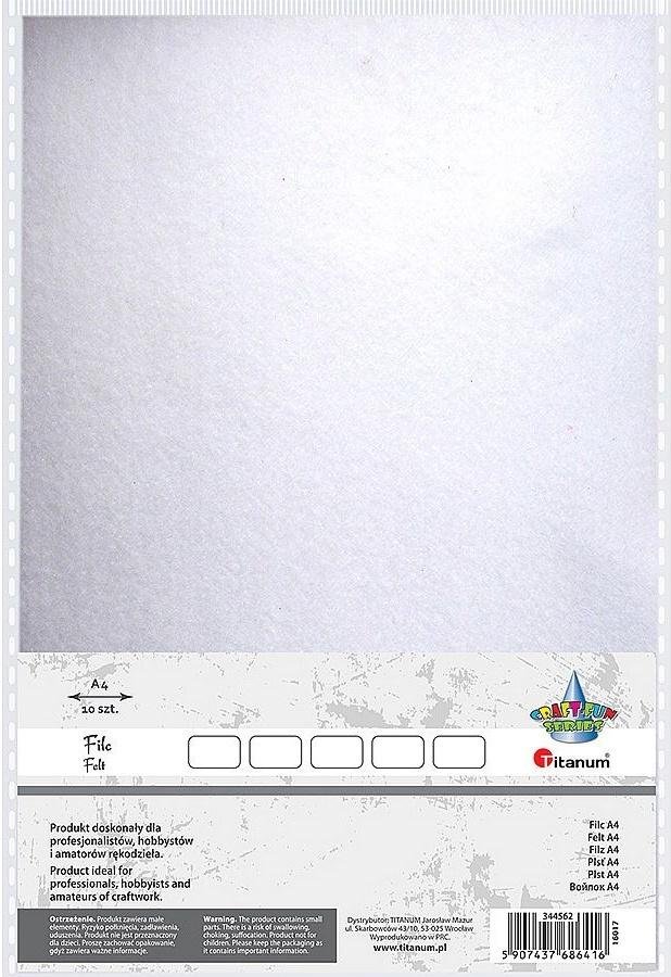 Titanum Filc arkusz A4 10szt biały