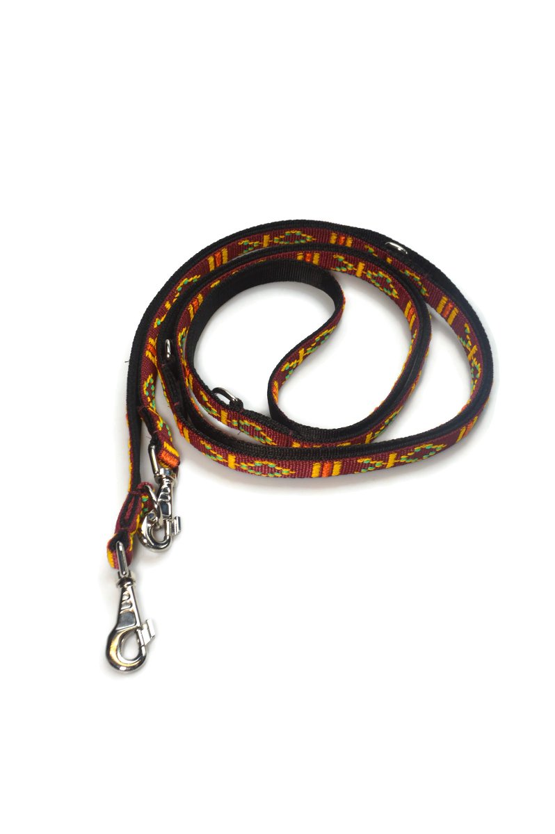 Smycz podwójna indiańska ALIZOO A-238, 25 mm x 330 cm bordowa