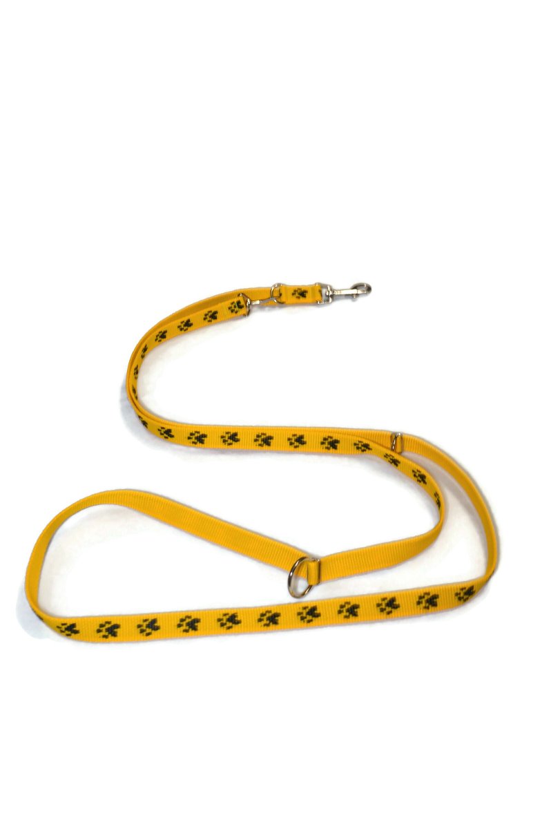 Smycz ALIZOO A-172 łapki, 20 mm x 220 cm żółta