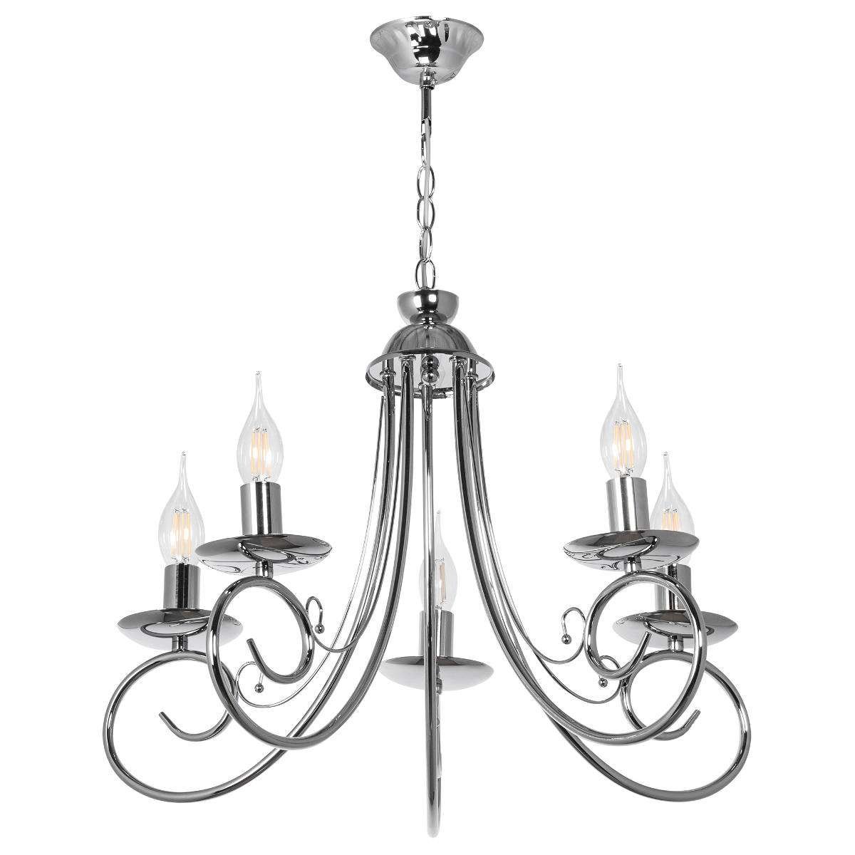 Inne Żyrandol LAMPA wisząca VEN W-N 1541/5 CR klasyczna OPRAWA świecznikowy zwis chrom VEN W-N 1541/5 CR